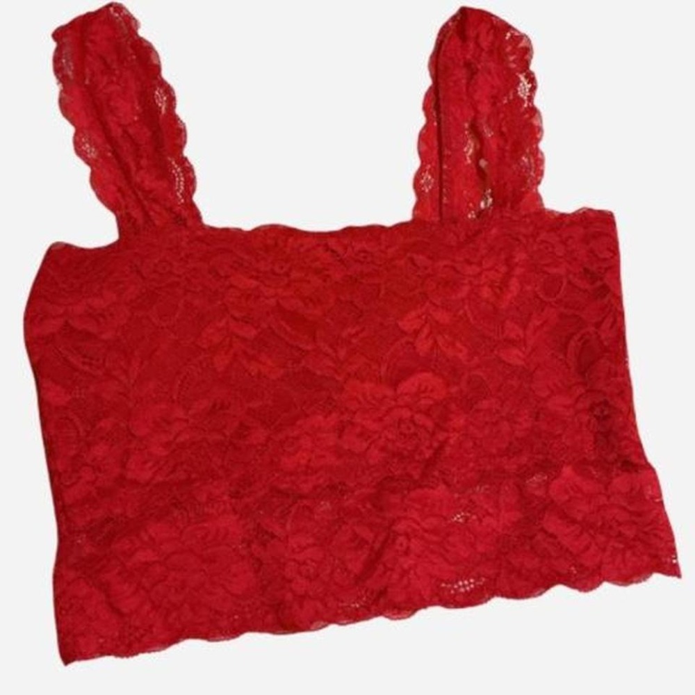 Guess Red Lace Cropped Bralette Top #romantic #valentine #redhot #shoujo #kawaii
